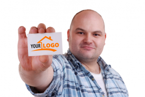 your logo on a business card
