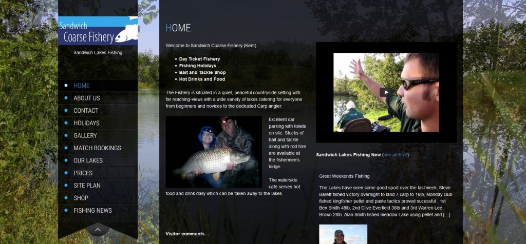 website design fishing lakes