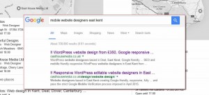 google search results website designers in kent