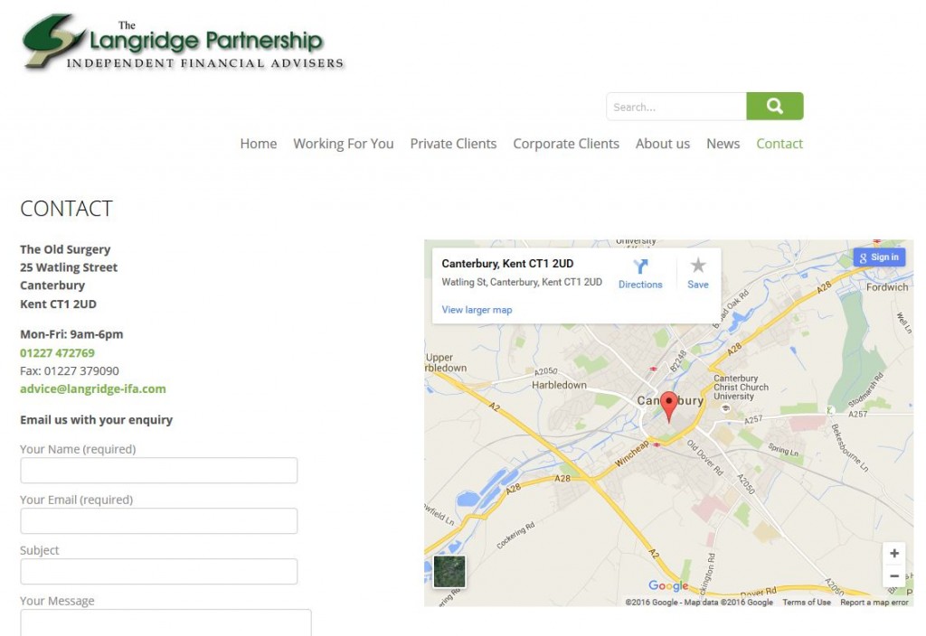 langridge ifa contact web page