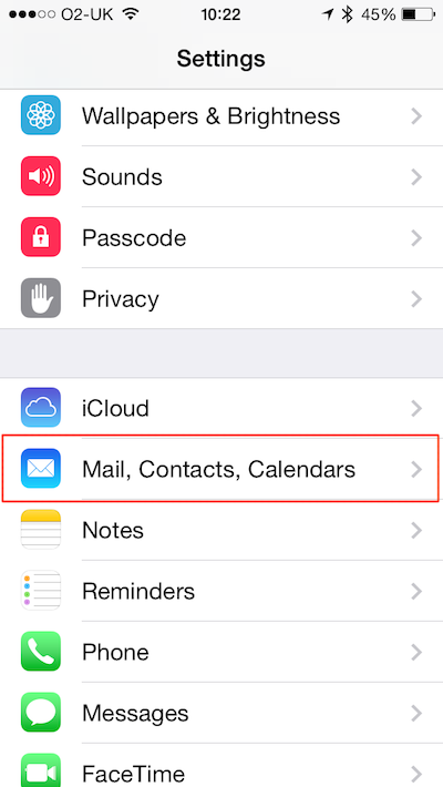 iphone email set-up