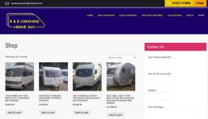 R and B caravans new website design