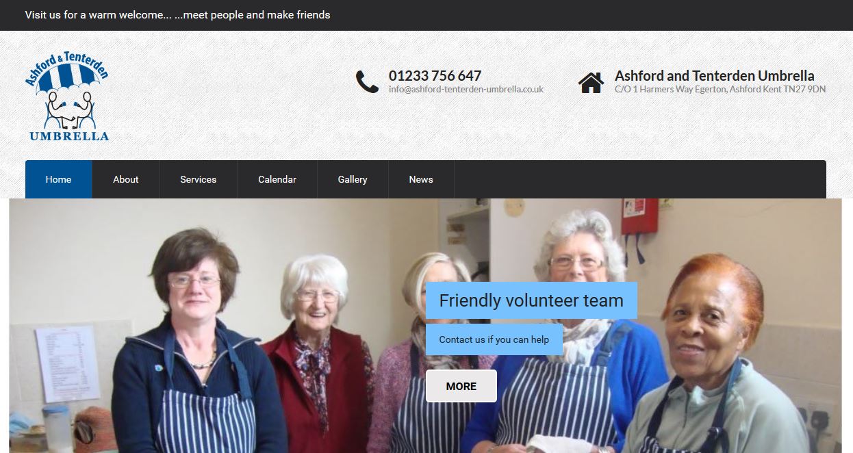 charity website design ashford and tenterden umbrella
