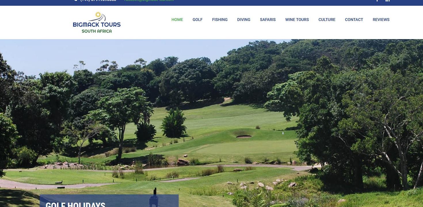 big mack golf holidays website design home page