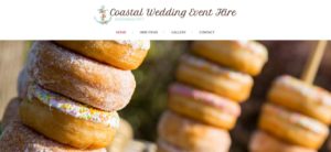 coastal wedding event hire website design home page