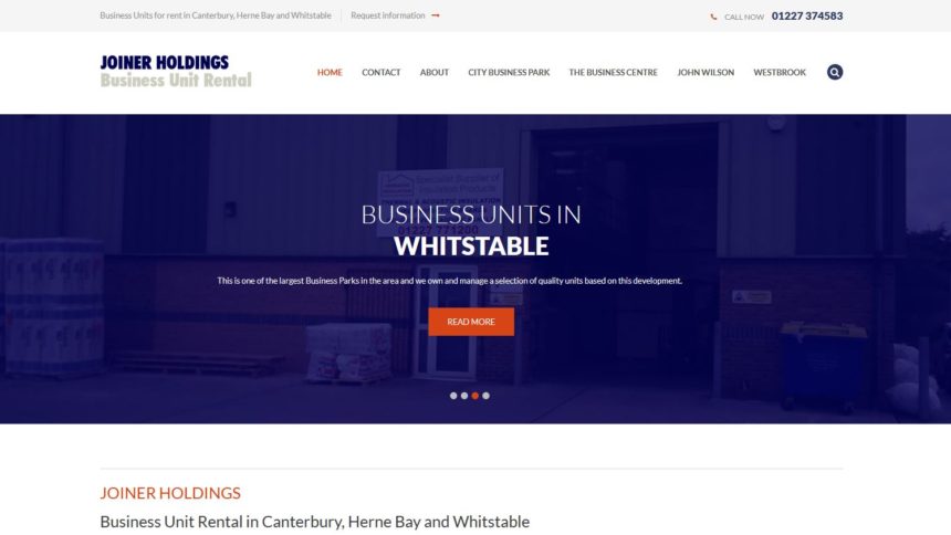 joiner holdings website design home page