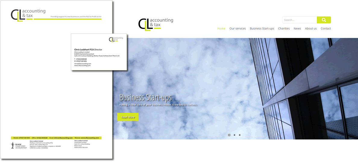 CLL stationery and web design in ashford