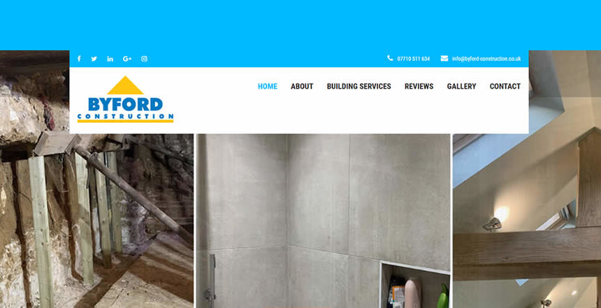 byford construction website re-design in kent