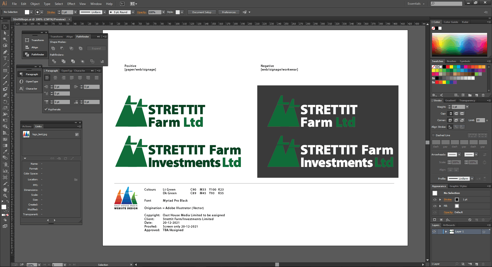 strettit logo design in adobe illlustrator