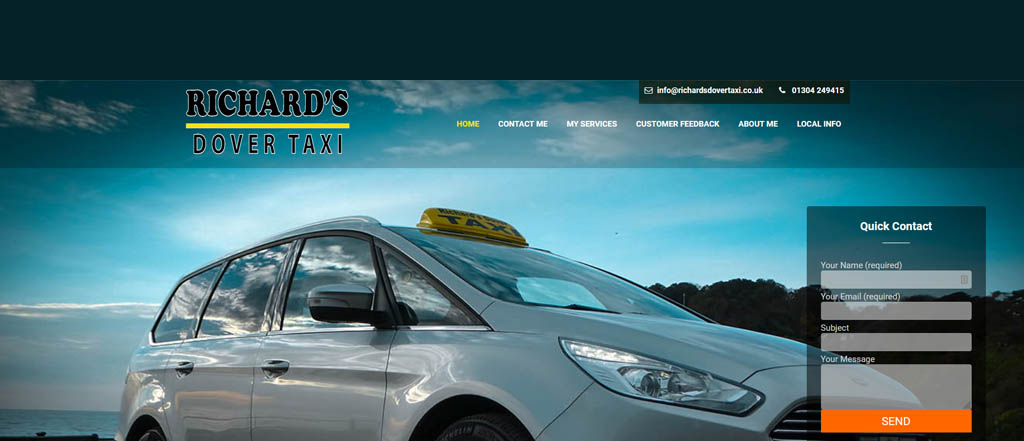 Richards Taxis Dover wordpress website re-design