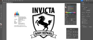 invicta body repairs logo design for kent business