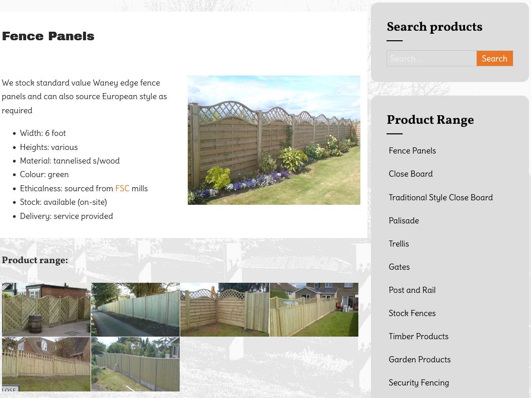 vurley fencing sample web page