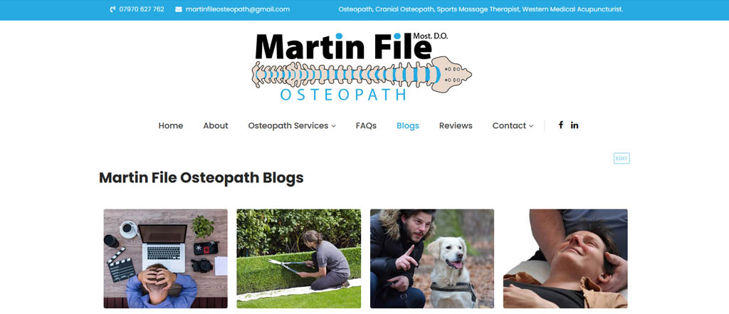 martin file osteopath web design
